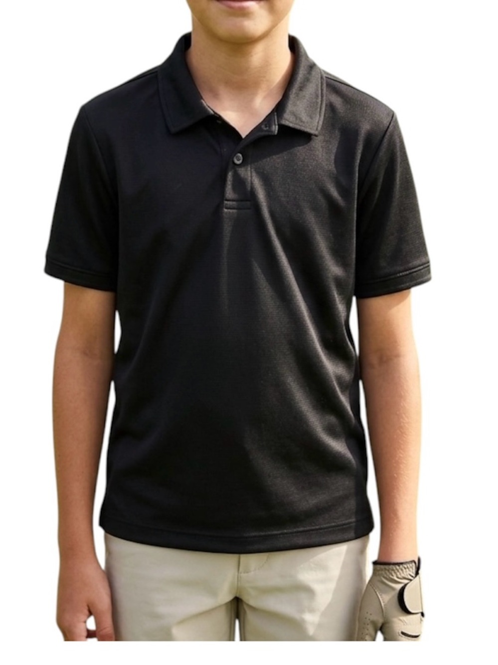 Old Navy Black Performance Polo Shirt XL Boys Husky Golf Summer Neutral
